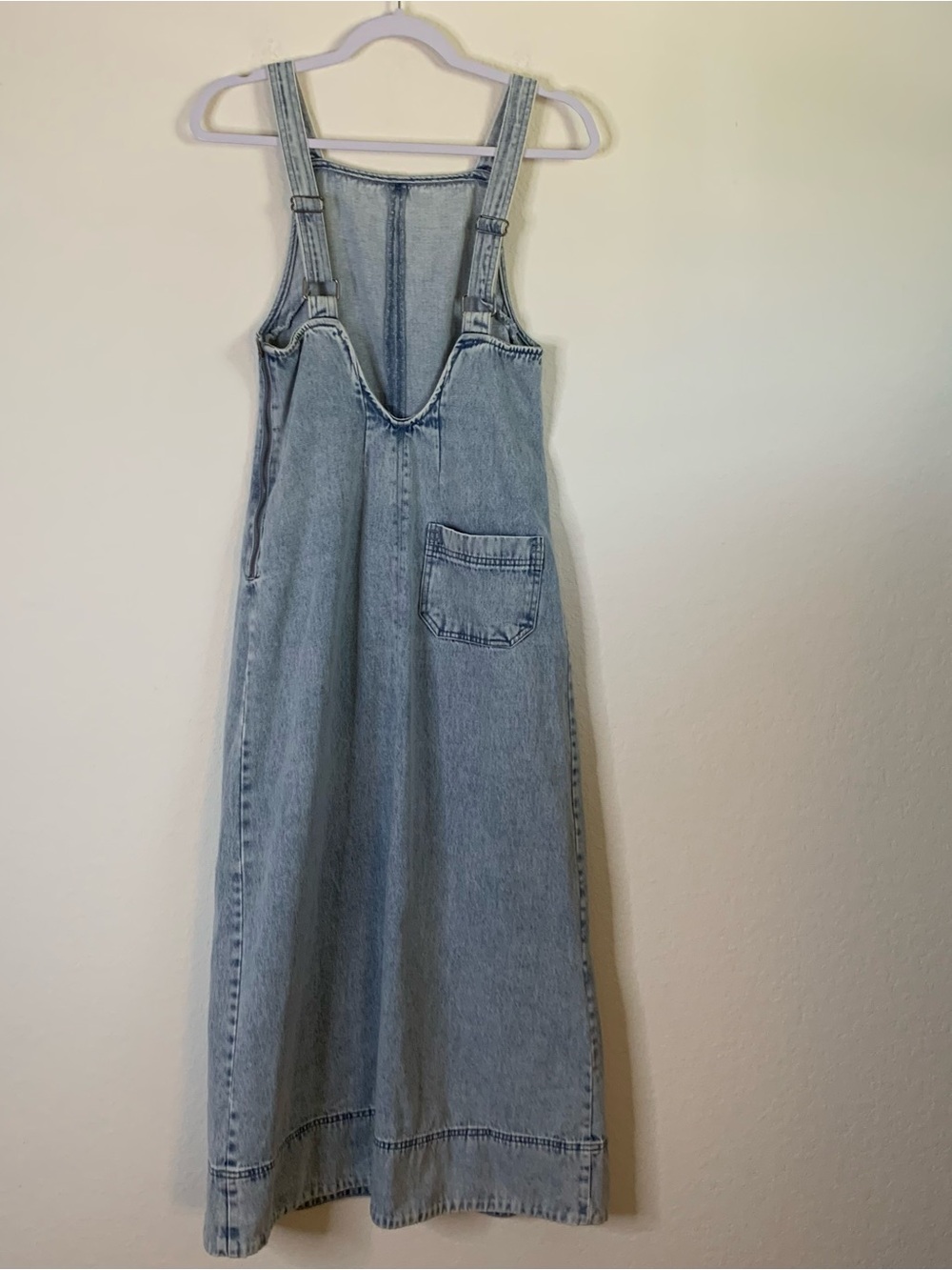 Free people light blue wash Dex Denim Midi Dress XS - Picture 5 of 9